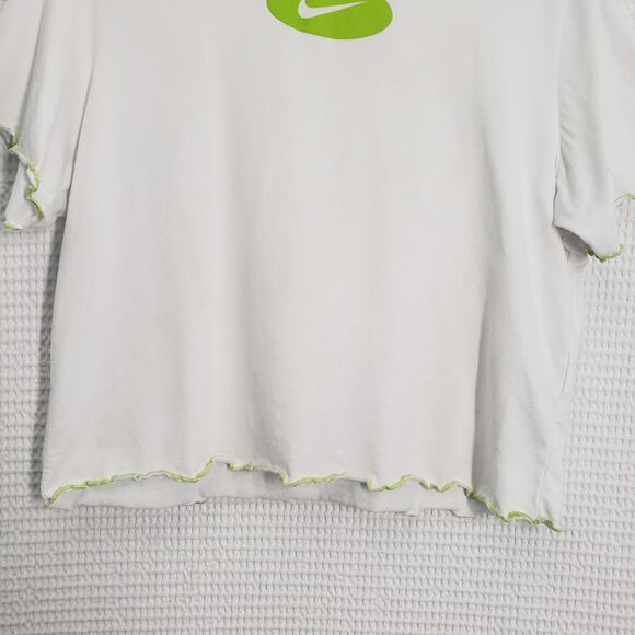 Nike Shirt Girls Large White Dri Fit Loose Fit Athletic Short Sleeve Ruffle Gym - Picture 13 of 16